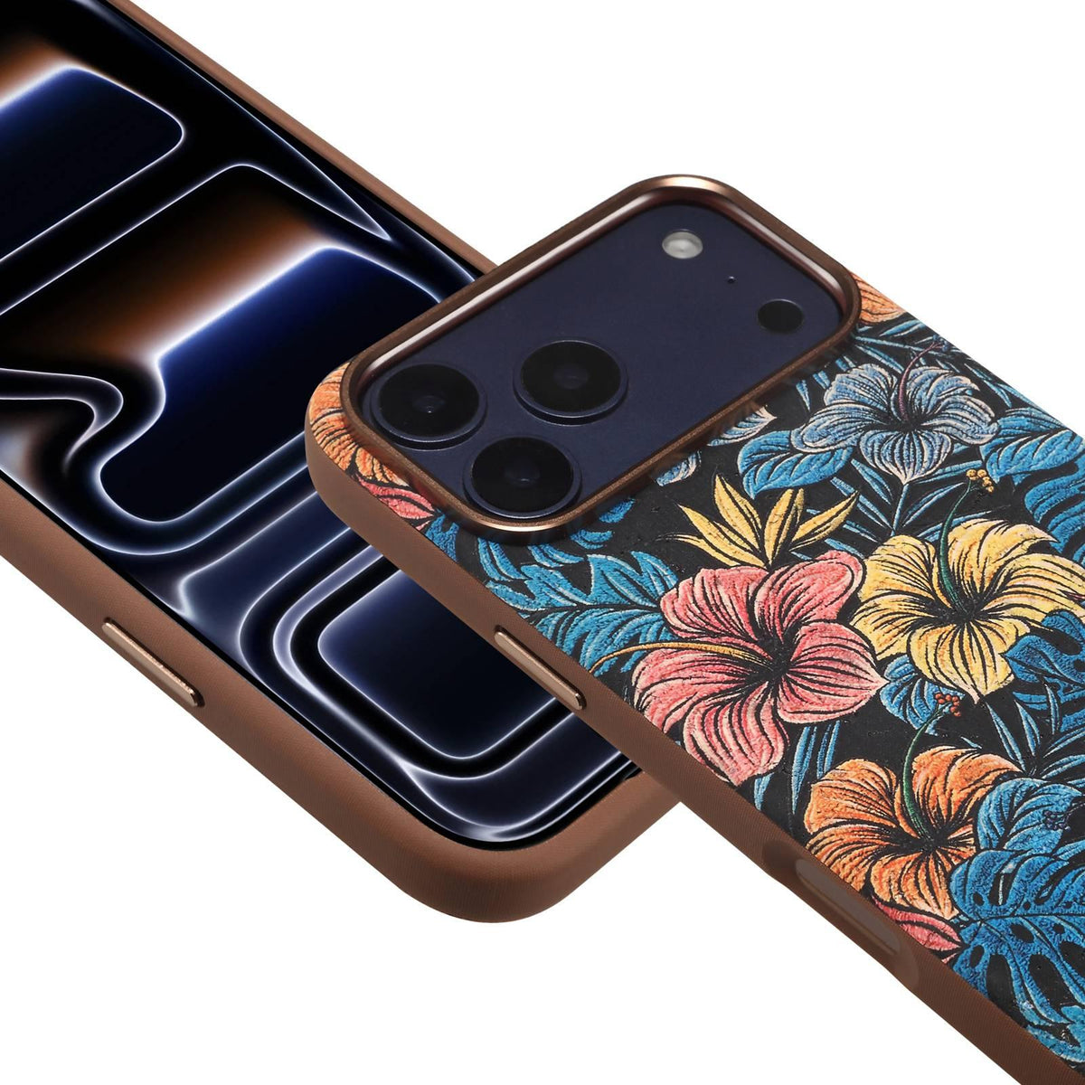 Compatible with iPhone 18 Pro Max Denior Vintage Boho Embroidery Style Magnetic Protective Phone Case - Blue