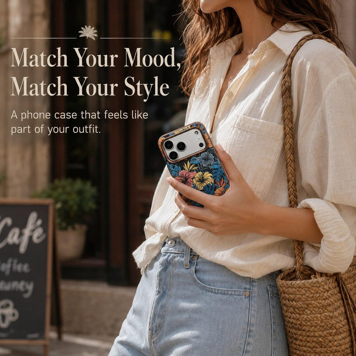 Compatible with iPhone 18 Pro Max Denior Vintage Boho Embroidery Style Magnetic Protective Phone Case - Blue