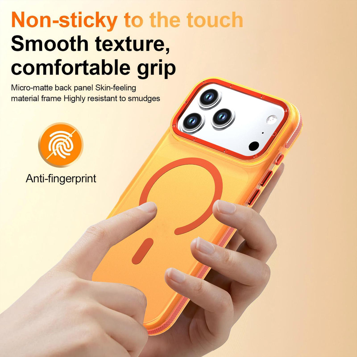 Compatible with iPhone 18 Pro Max Two-tone Contrast Magnetic Phone Case - Orange