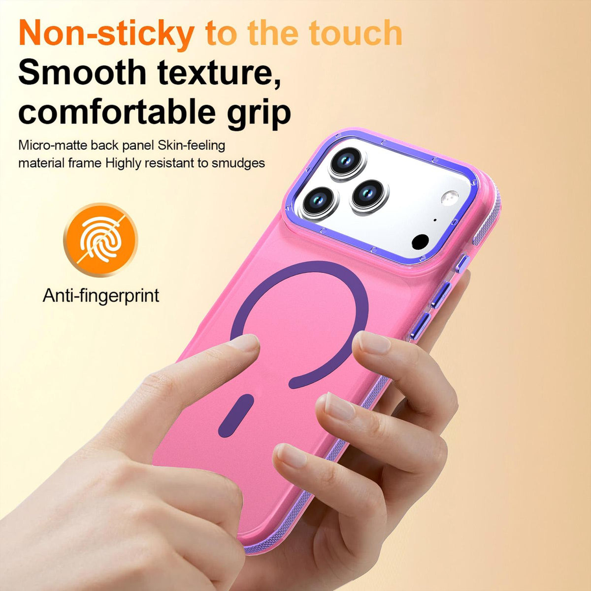 Compatible with iPhone 18 Pro Max Two-tone Contrast Magnetic Phone Case - Pink