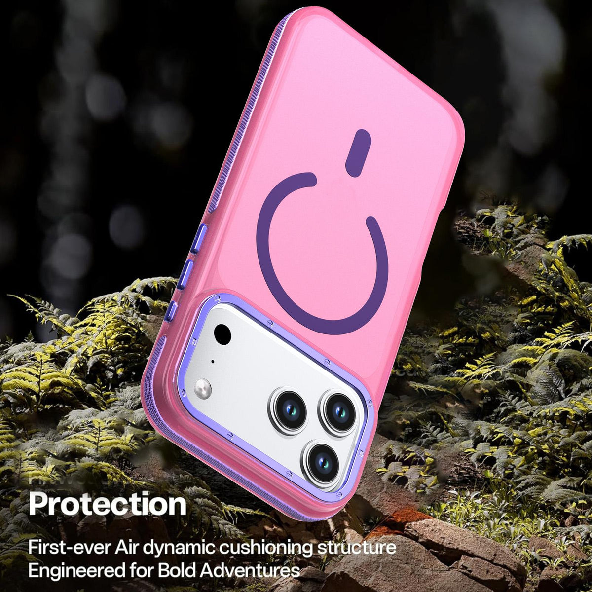 Compatible with iPhone 18 Pro Max Two-tone Contrast Magnetic Phone Case - Pink