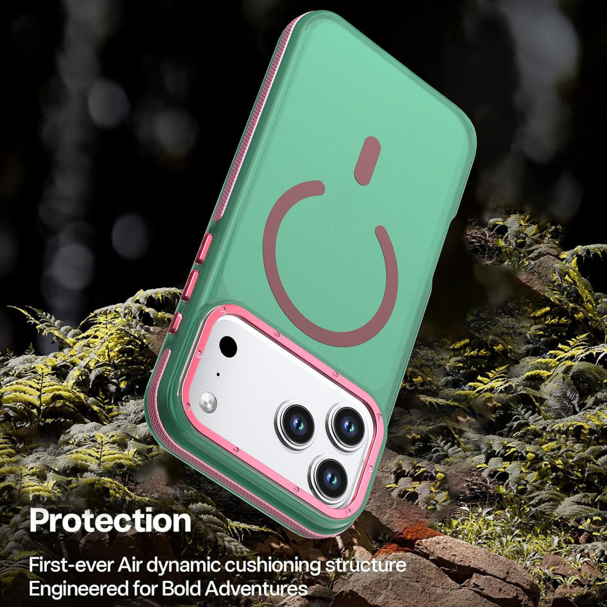 Compatible with iPhone 18 Pro Max Two-tone Contrast Magnetic Phone Case - Green