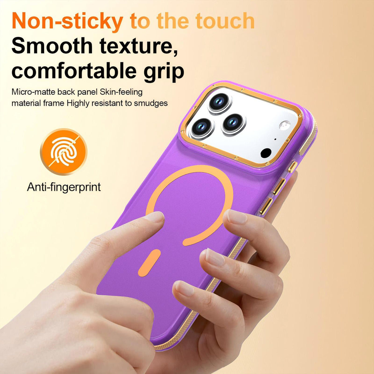 Compatible with iPhone 18 Pro Max Two-tone Contrast Magnetic Phone Case - Purple