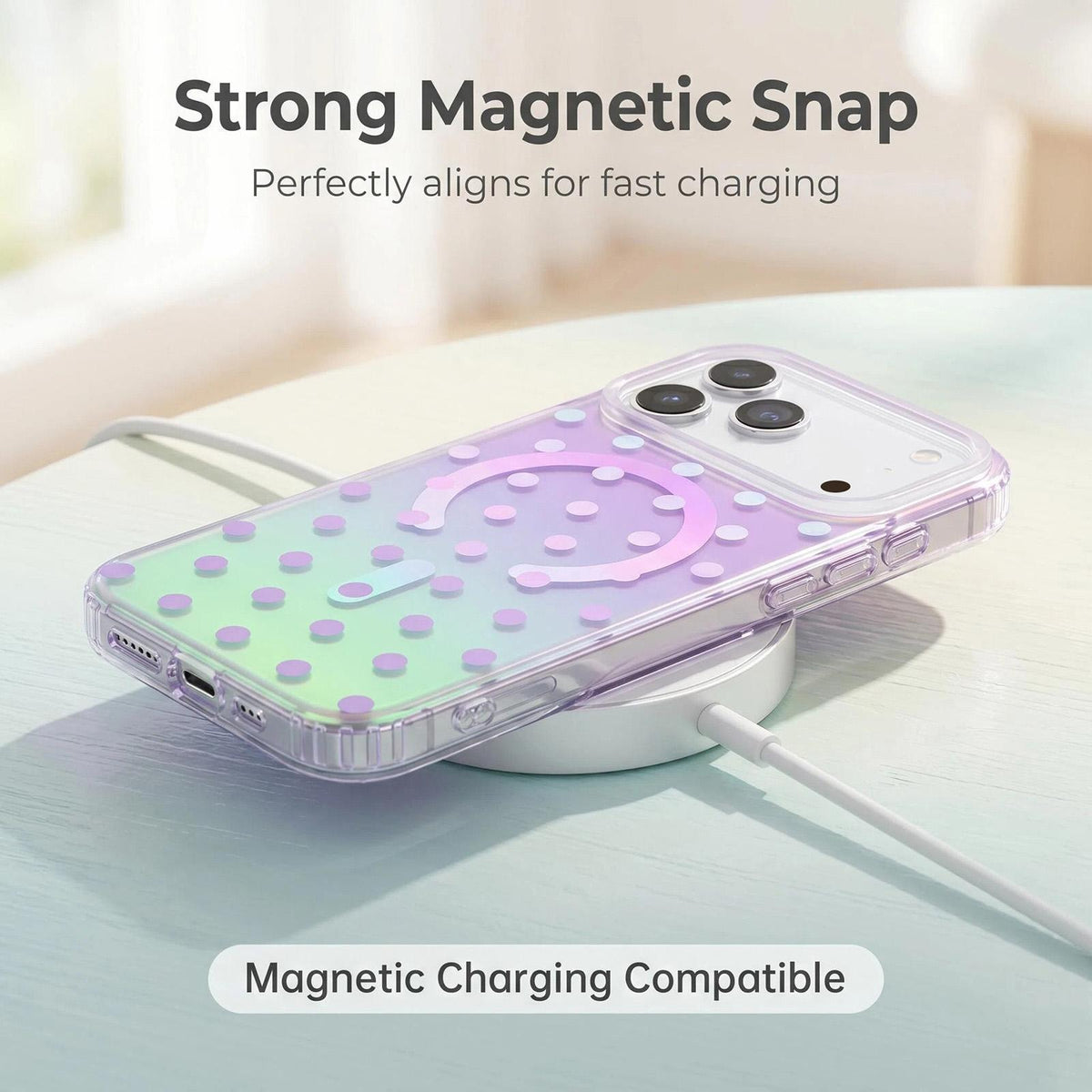 Compatible with iPhone 18 Pro Max Gilded Star River Series Magnetic Phone Case - Purple