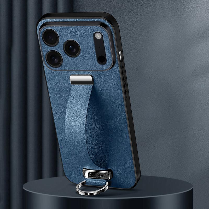 Compatible with iPhone 18 Pro Max SULADA PC Dual-Layer Leather Texture Skin Feel Precise Hole Phone Case - Blue