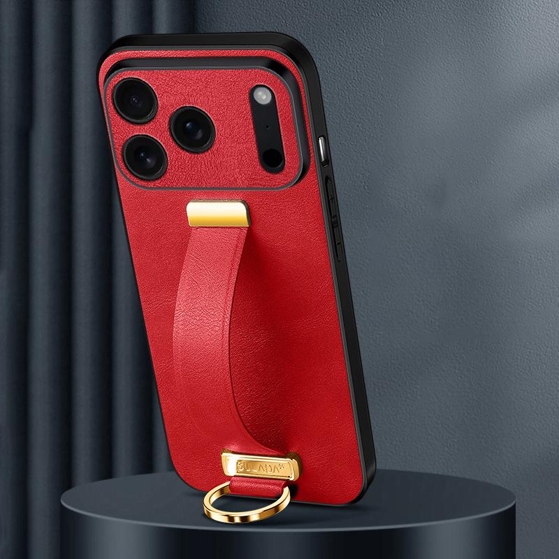 Compatible with iPhone 18 Pro Max SULADA PC Dual-Layer Leather Texture Skin Feel Precise Hole Phone Case - Red