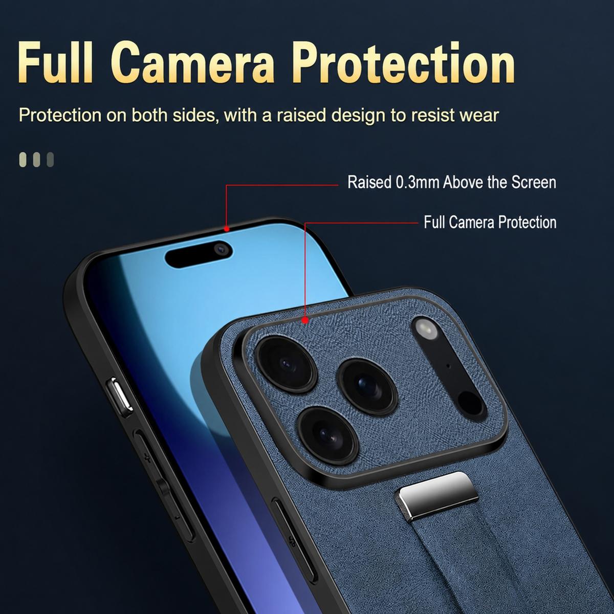 Compatible with iPhone 18 Pro Max SULADA PC Dual-Layer Leather Texture Skin Feel Precise Hole Phone Case - Red