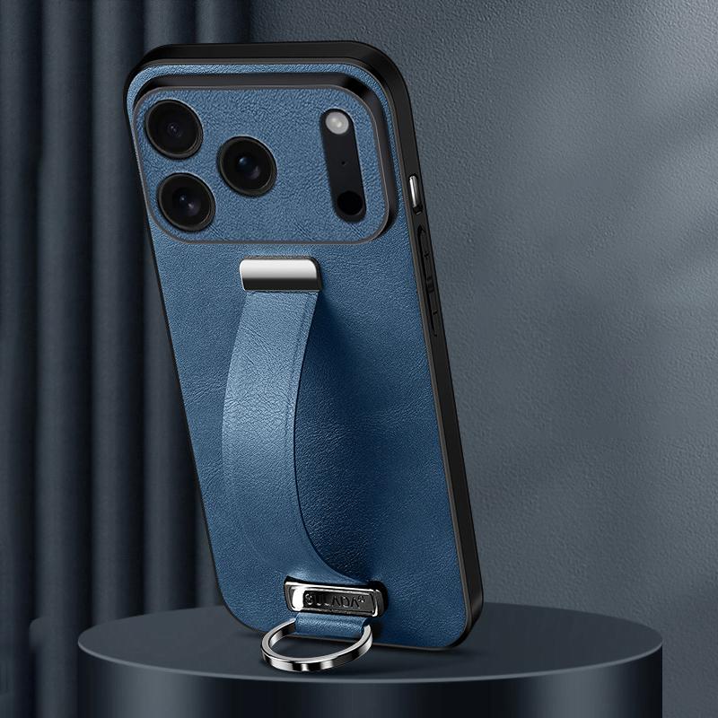 Compatible with iPhone 18 Pro SULADA PC Dual-Layer Leather Texture Skin Feel Precise Hole Phone Case - Blue