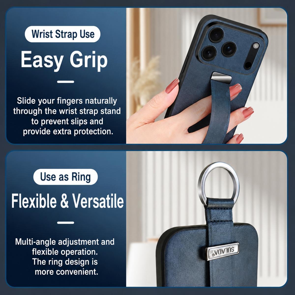 Compatible with iPhone 18 Pro SULADA PC Dual-Layer Leather Texture Skin Feel Precise Hole Phone Case - Red