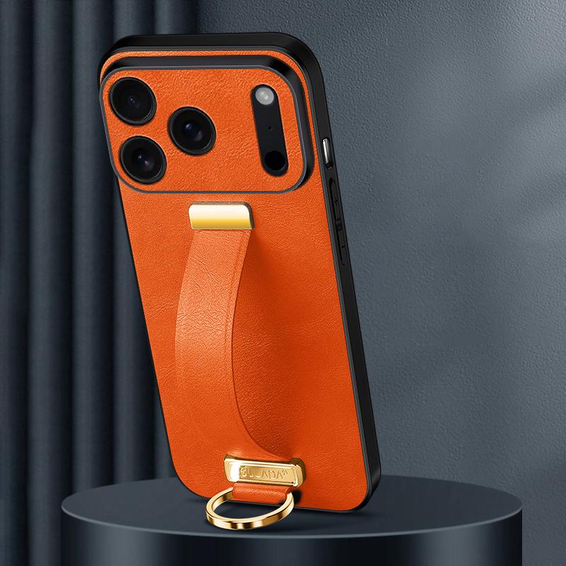 Compatible with iPhone 18 Pro SULADA PC Dual-Layer Leather Texture Skin Feel Precise Hole Phone Case - Orange