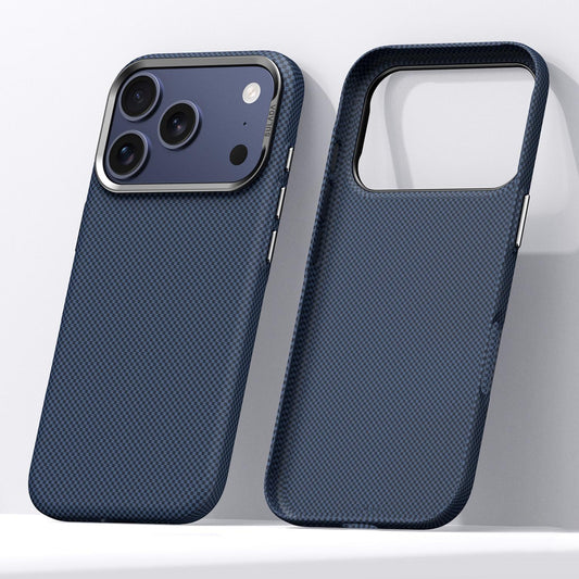 Compatible with iPhone 18 Pro Max SULADA Kevlar Grid Patterned Skin Feel Phone Case - Blue