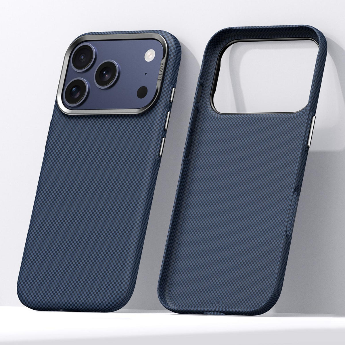 Compatible with iPhone 18 Pro SULADA Kevlar Grid Patterned Skin Feel Phone Case - Blue