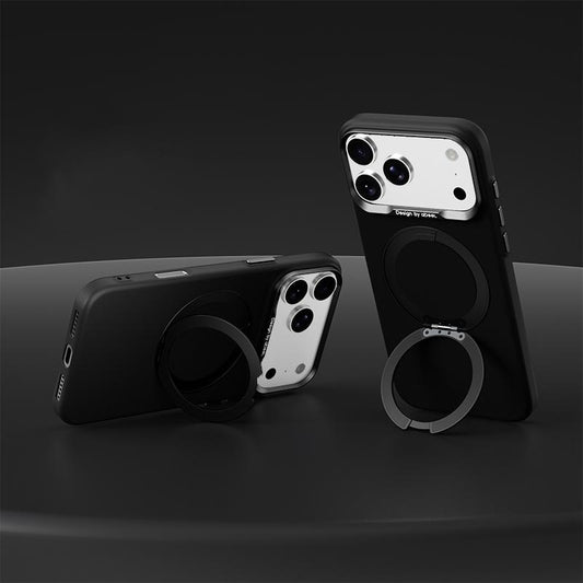 Compatible with iPhone 18 Pro Max ABEEL Lightweight Zero Skin Feel Magnetic PC Phone Case with Holder - Black