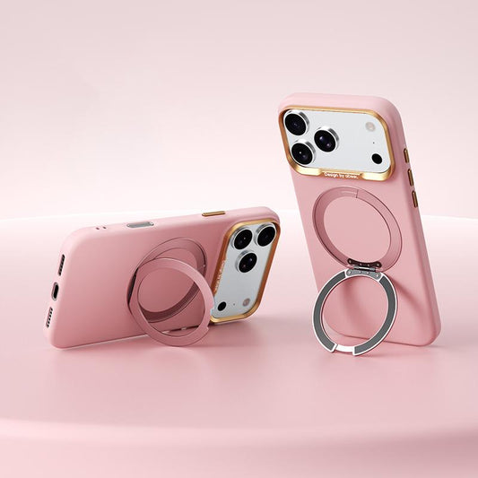 Compatible with iPhone 18 Pro Max ABEEL Lightweight Zero Skin Feel Magnetic PC Phone Case with Holder - Pink