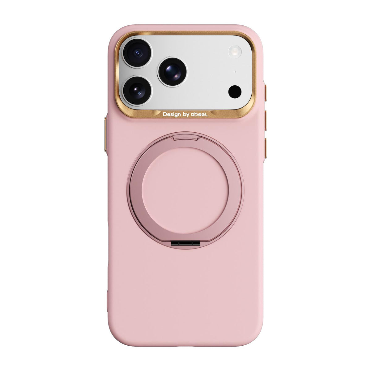 Compatible with iPhone 18 Pro Max ABEEL Lightweight Zero Skin Feel Magnetic PC Phone Case with Holder - Pink