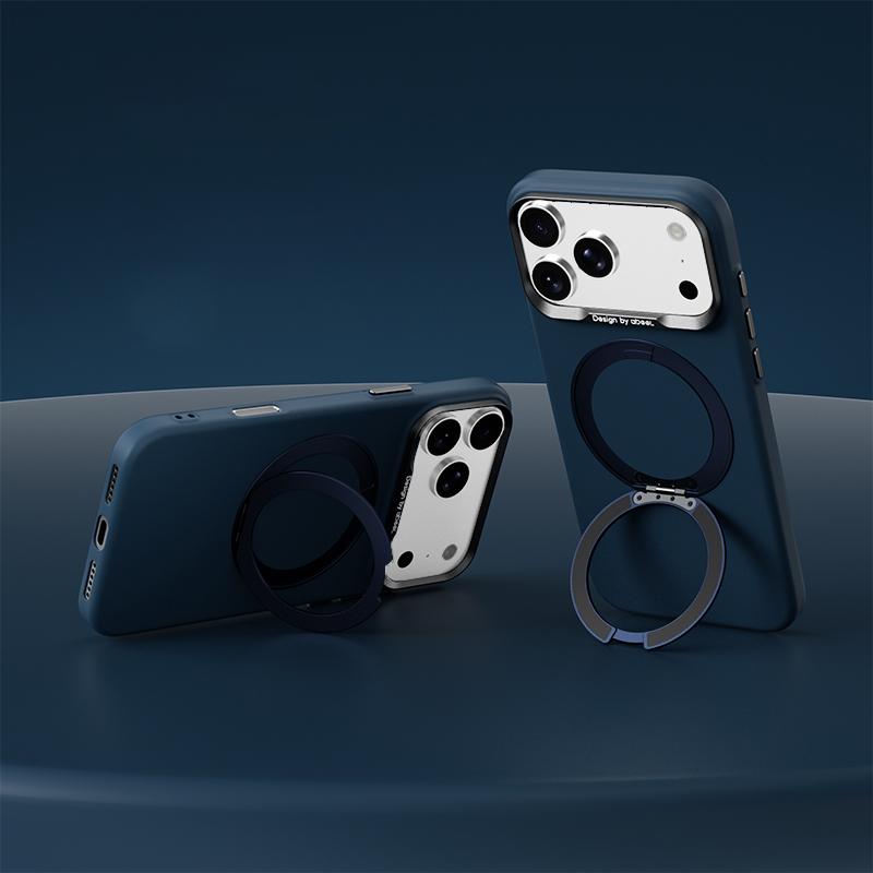 Compatible with iPhone 18 Pro Max ABEEL Lightweight Zero Skin Feel Magnetic PC Phone Case with Holder - Blue