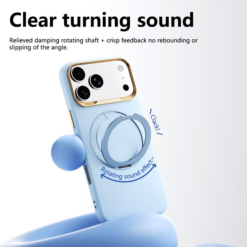 Compatible with iPhone 18 Pro Max ABEEL Lightweight Zero Skin Feel Magnetic PC Phone Case with Holder - Yellow