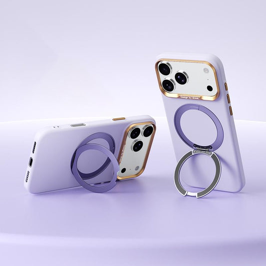 Compatible with iPhone 18 Pro Max ABEEL Lightweight Zero Skin Feel Magnetic PC Phone Case with Holder - Lilac Purple