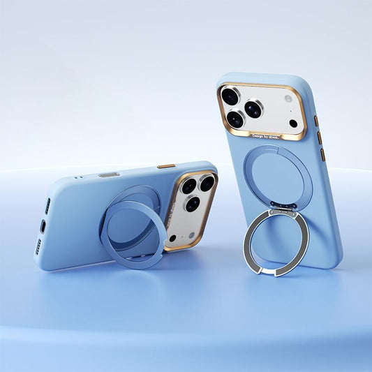 Compatible with iPhone 18 Pro Max ABEEL Lightweight Zero Skin Feel Magnetic PC Phone Case with Holder - Sky Blue