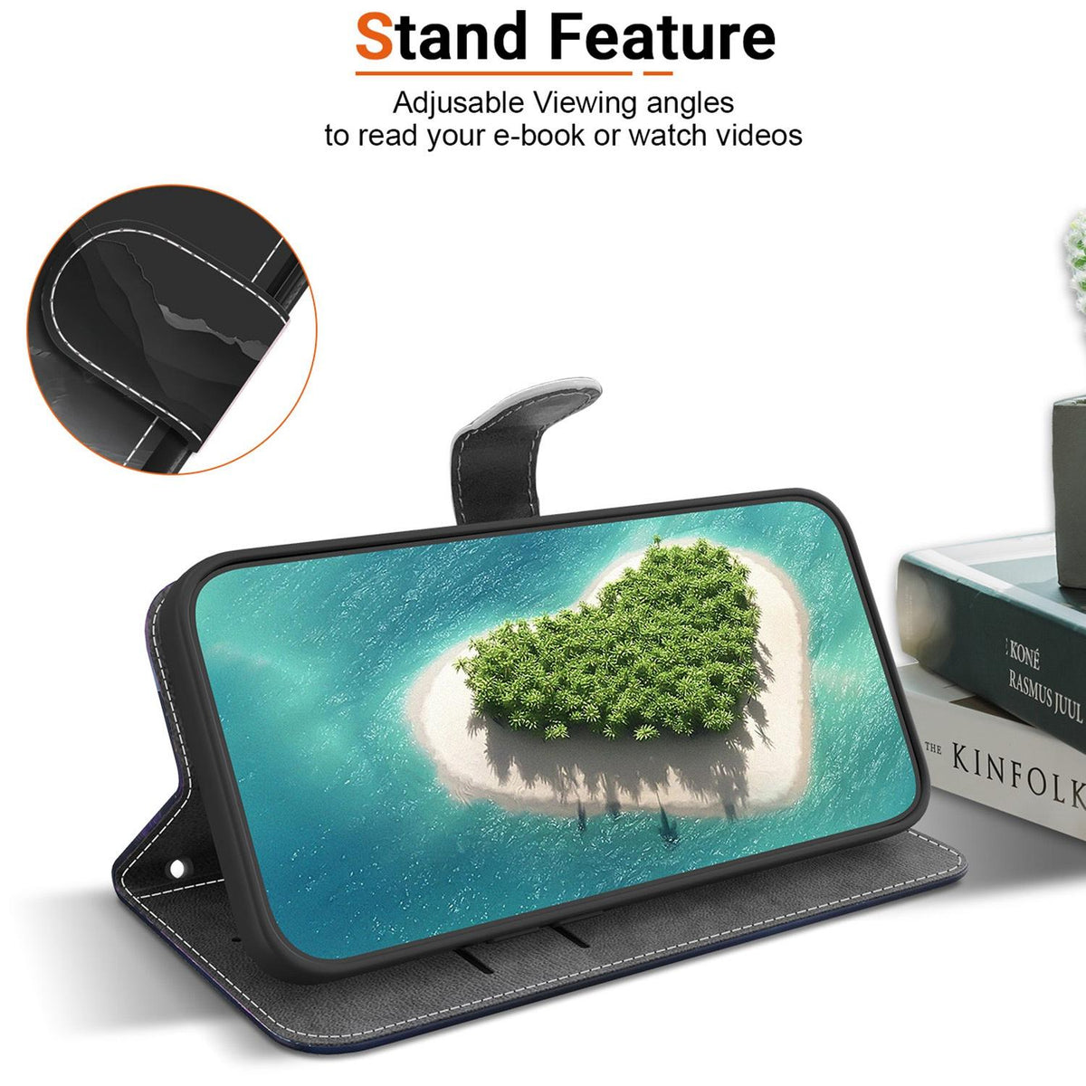 Compatible with iPhone 18 Pro Max Crystal-Texture Painted Vegan Leather Phone Case - Misty Ink Mountain