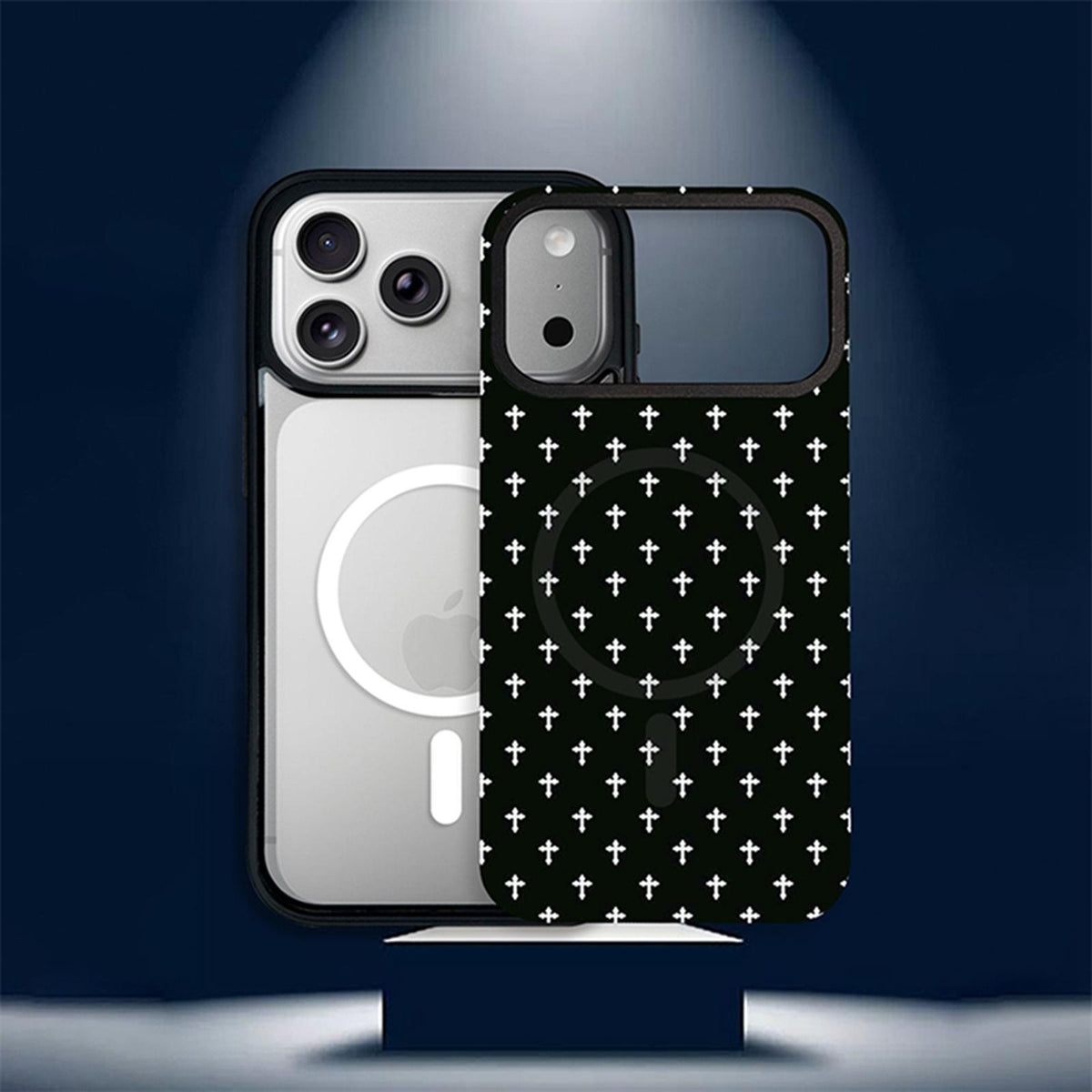 Compatible with iPhone 18 Pro & 17 Pro Star Cross Detachable Dual Magnetic PC Dual-Layer TPU Phone Case - Cross