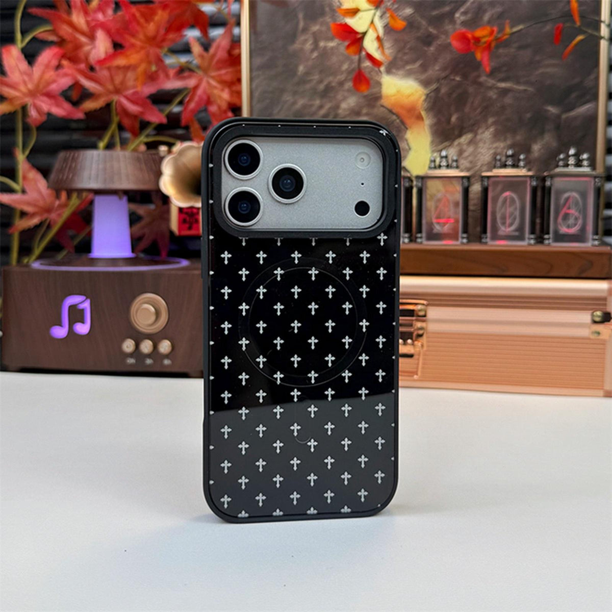 Compatible with iPhone 18 Pro & 17 Pro Star Cross Detachable Dual Magnetic PC Dual-Layer TPU Phone Case - Cross