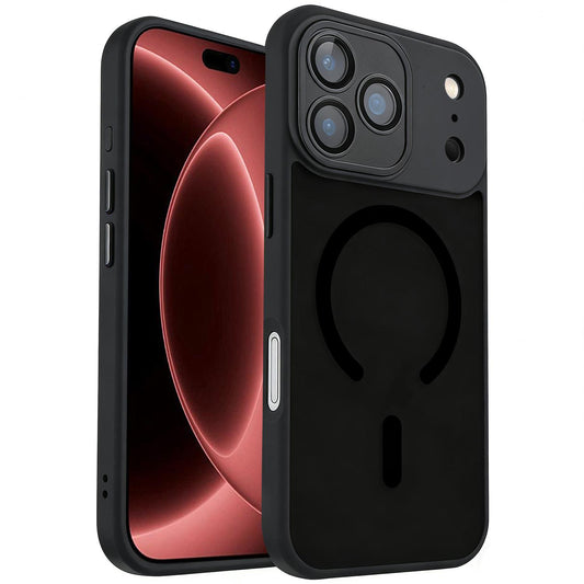 Compatible with iPhone 18 Pro Max XDcase Skin Feel Magnetic Frosted Phone Case with Lens Film - Black