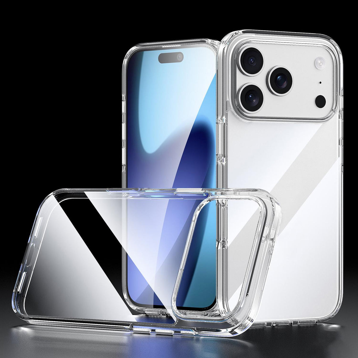 Compatible with iPhone 18 Pro Max SULADA Electroplated Clear PU Airbag Shockproof Phone Case - Transparent