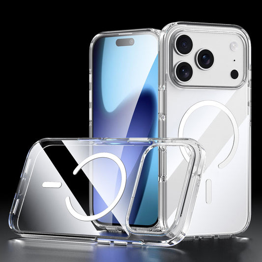 Compatible with iPhone 18 Pro Max SULADA Electroplated Clear Airbag Shockproof Magnetic Phone Case - Transparent