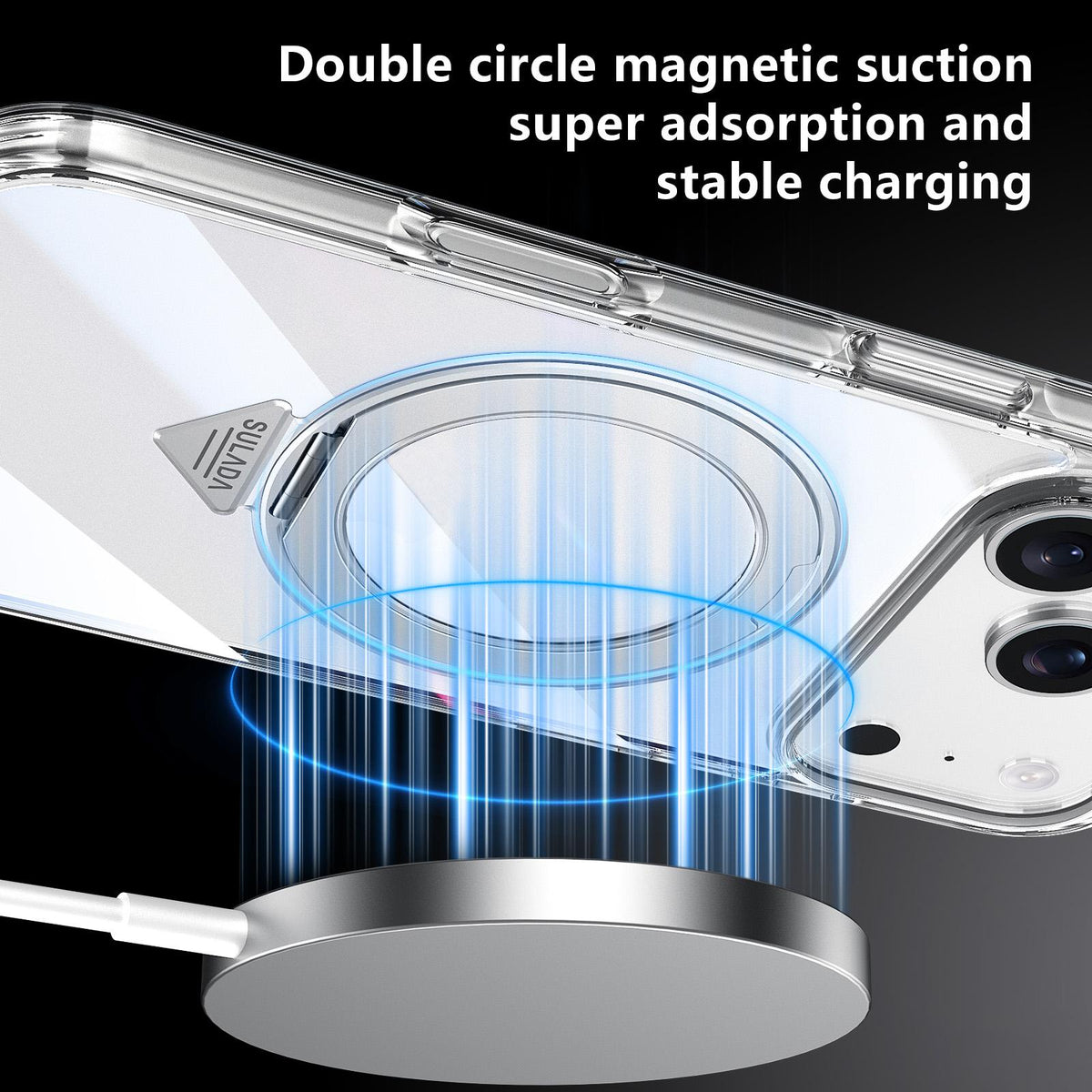 Compatible with iPhone 18 Pro Max SULADA Electroplated Clear Airbag Shockproof Magnetic Phone Case - Transparent