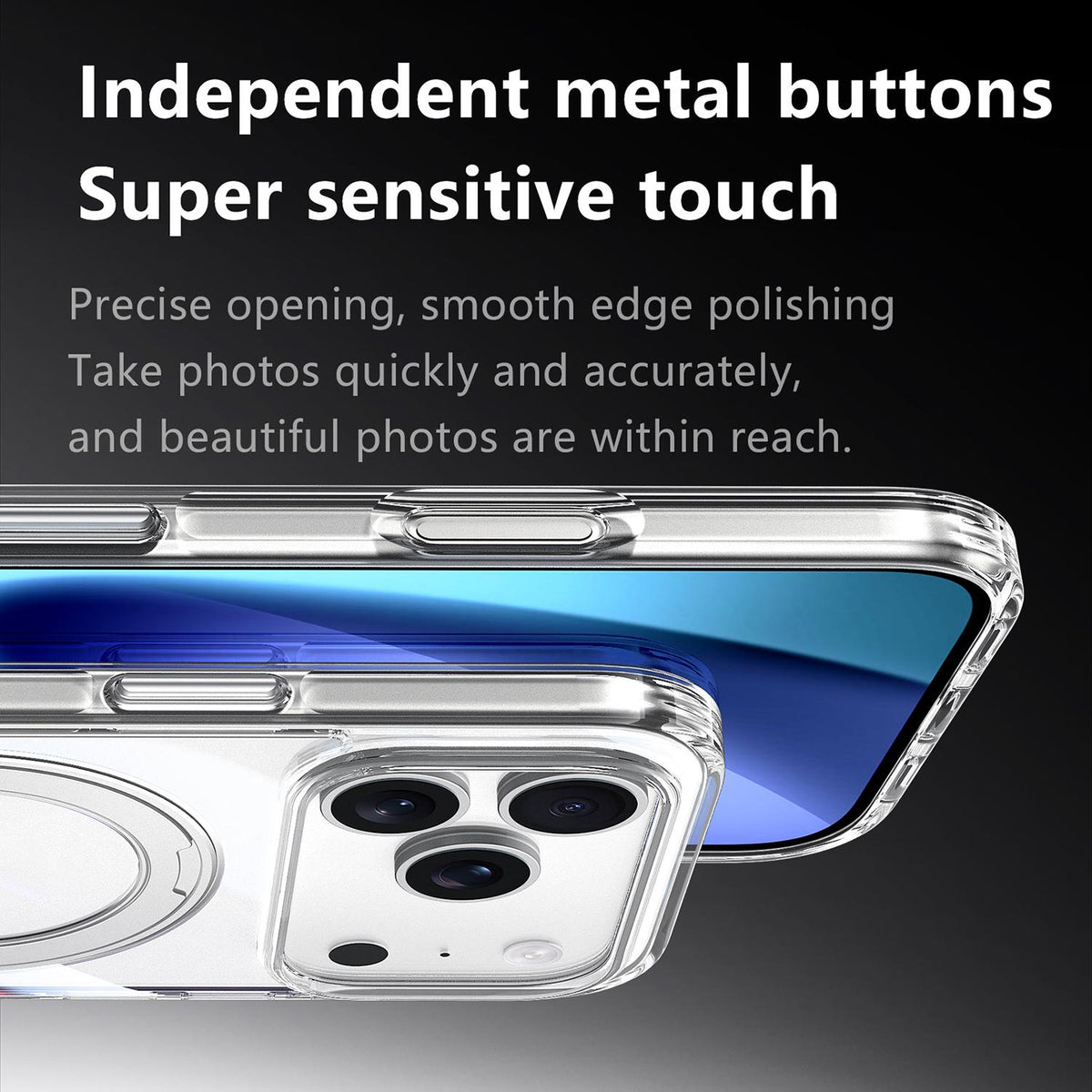 Compatible with iPhone 18 Pro Max SULADA Electroplated Clear Rotation Magnetic Holder Phone Case - Transparent
