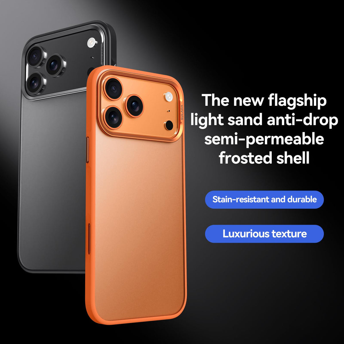 Compatible with iPhone 18 Pro Max SULADA Skin Feel Matte Shockproof Phone Case - Grey