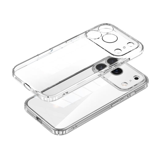 Compatible with iPhone 18 Pro Max SULADA Crystal-Coated Clear PC Dual-Layer TPU Phone Case - Transparent