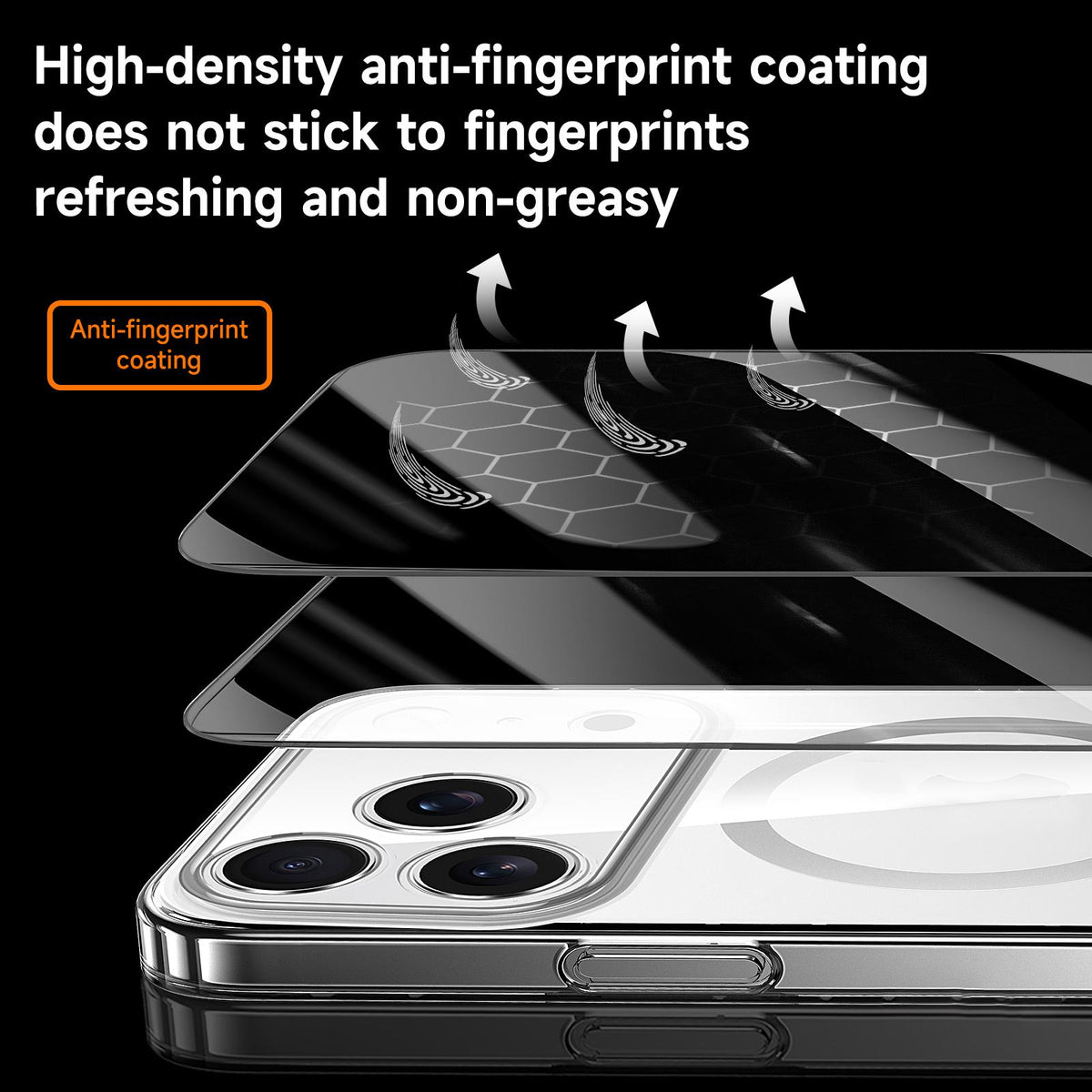 Compatible with iPhone 18 Pro Max SULADA Crystal-Coated Clear PC Dual-Layer TPU Phone Case - Transparent
