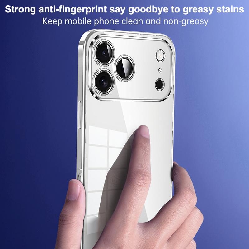 Compatible with iPhone 18 Pro SULADA Shine Through Series Plating TPU Transparent Phone Case - Space Black