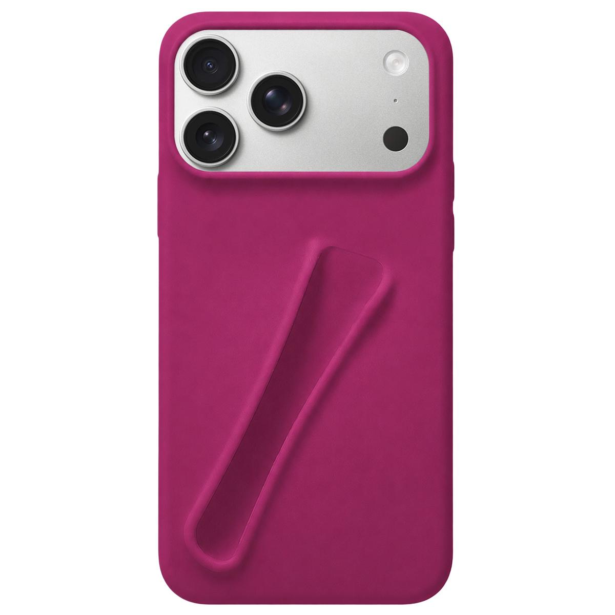 Compatible with iPhone 18 Pro & 17 Pro Lipstick Silicone 3D Phone Case - Raspberry