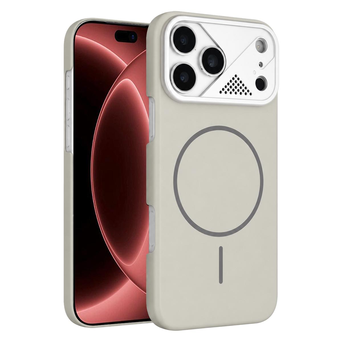 Compatible with iPhone 18 Pro Max Ultra-thin Gold Armor PC Magnetic Phone Case - Peak