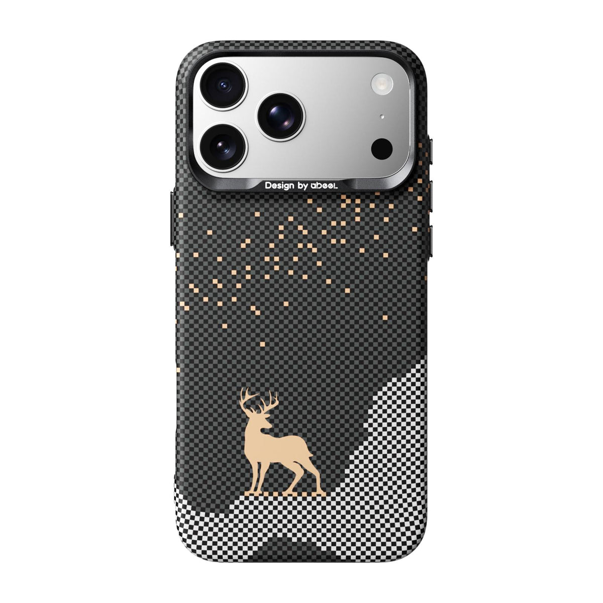 Compatible with iPhone 18 Pro Max ABEEL Lightweight Zero Feel Series Lyocell Fiber Water Adhesive Magnetic Phone Case - Auspicious Deer