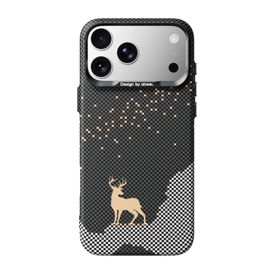 Compatible with iPhone 18 Pro Max ABEEL Lightweight Zero Feel Series Lyocell Fiber Water Adhesive Magnetic Phone Case - Auspicious Deer