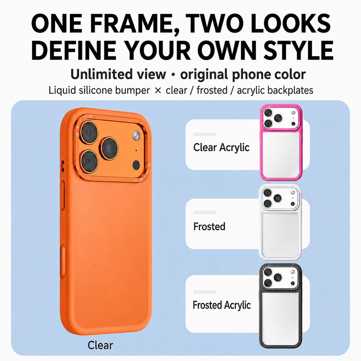 Compatible with iPhone 18 Pro Max Liquid Silicone Frame Dual-Layer Clear Acrylic Back Panel Phone Case - Green