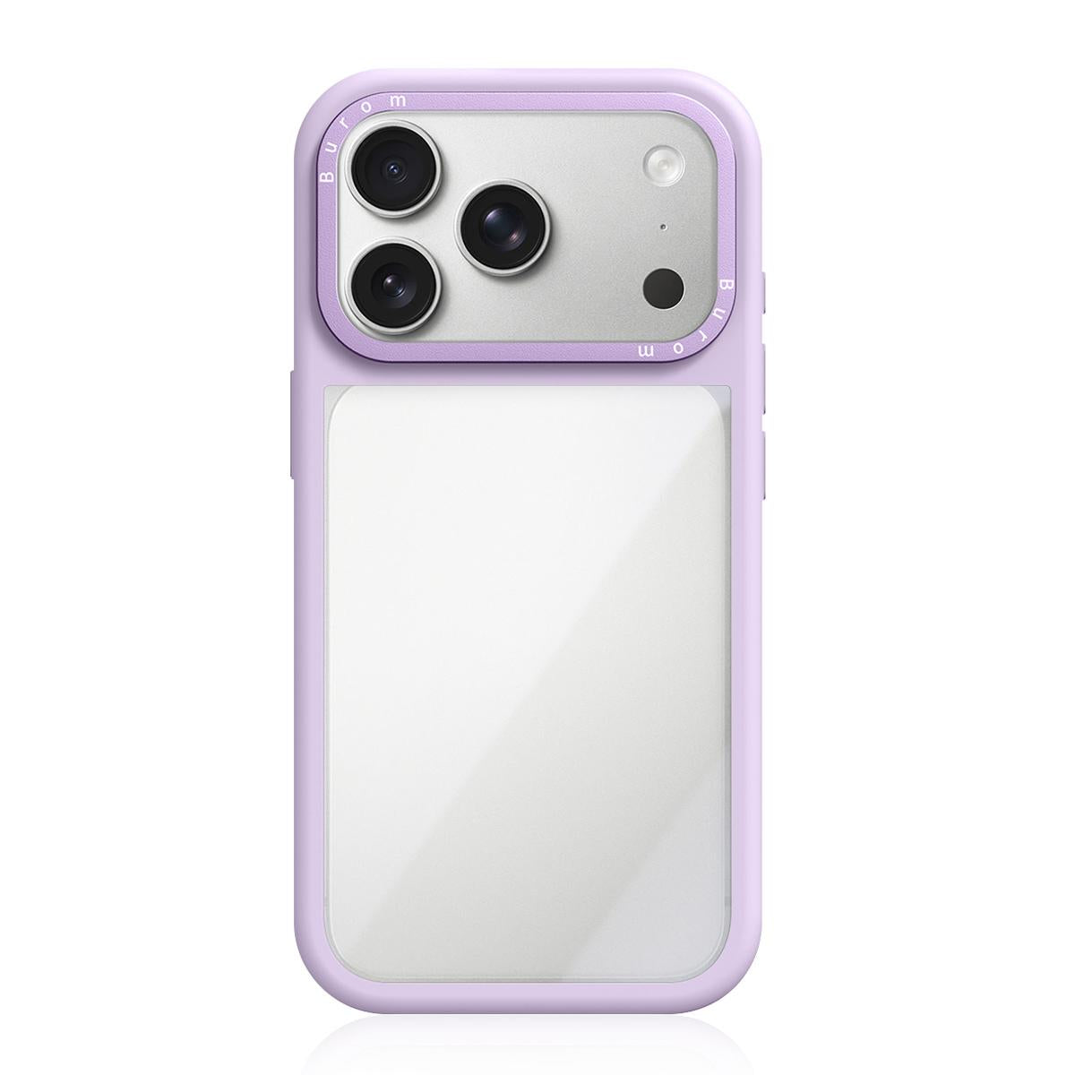 Compatible with iPhone 18 Pro Max Liquid Silicone Frame Dual-Layer Clear Acrylic Back Panel Phone Case - Purple