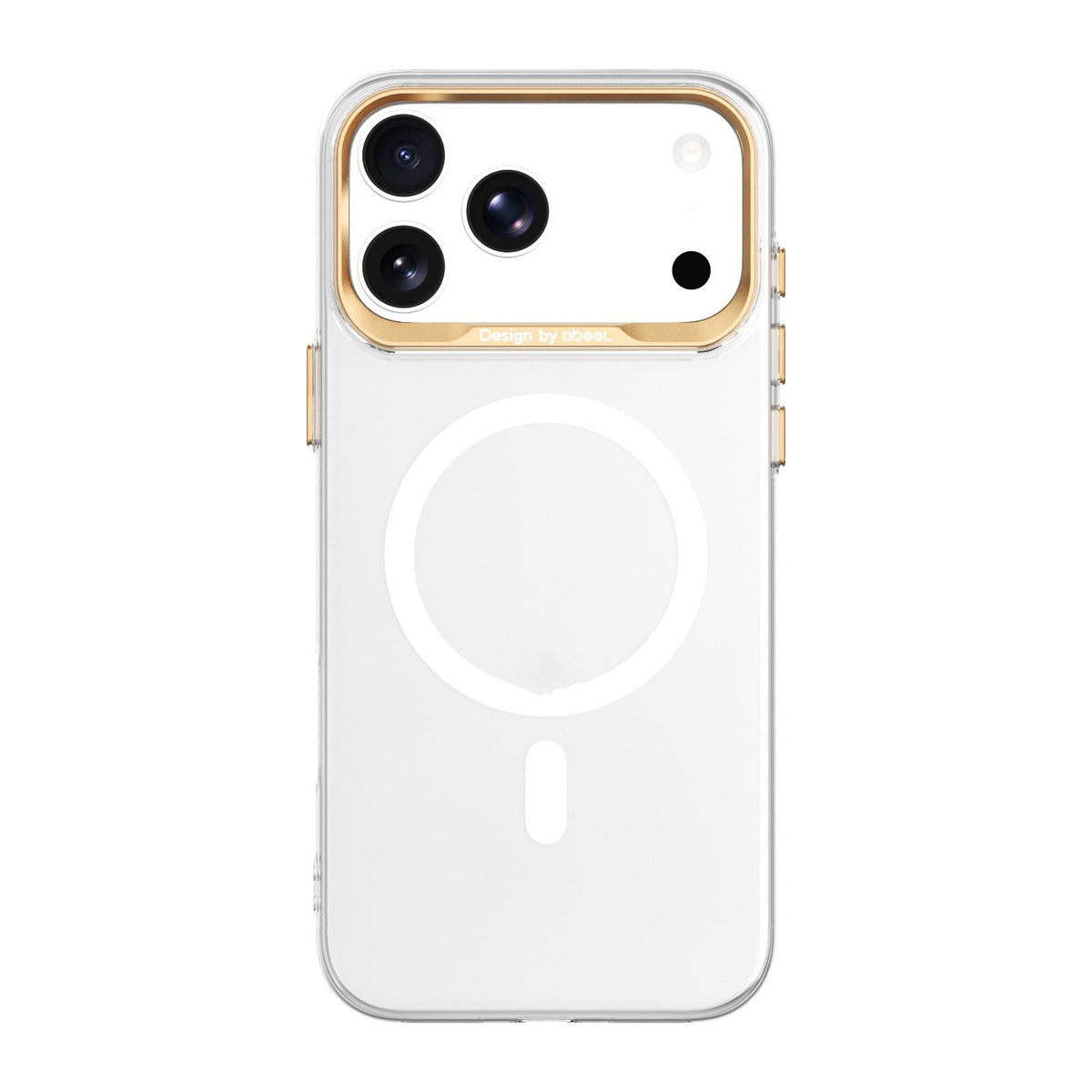 Compatible with iPhone 18 Pro Max ABEEL Transparent Magnetic Hardened PC Phone Case - White