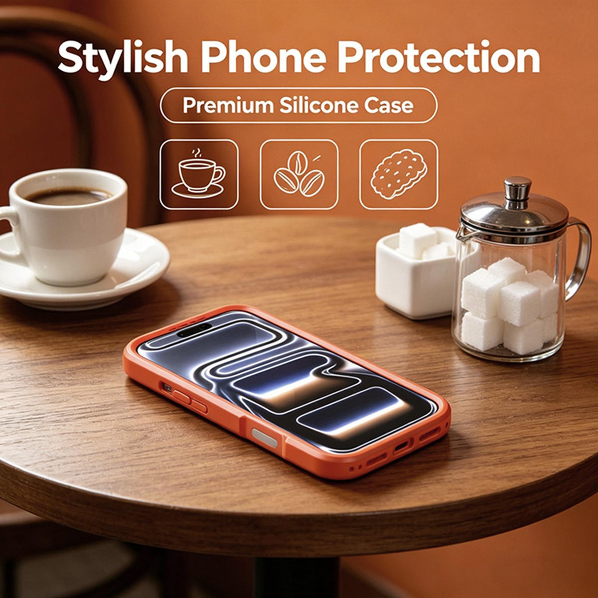 Compatible with iPhone 18 Pro Max Silicone Magnetic Anti-drop Protective Phone Case - Orange