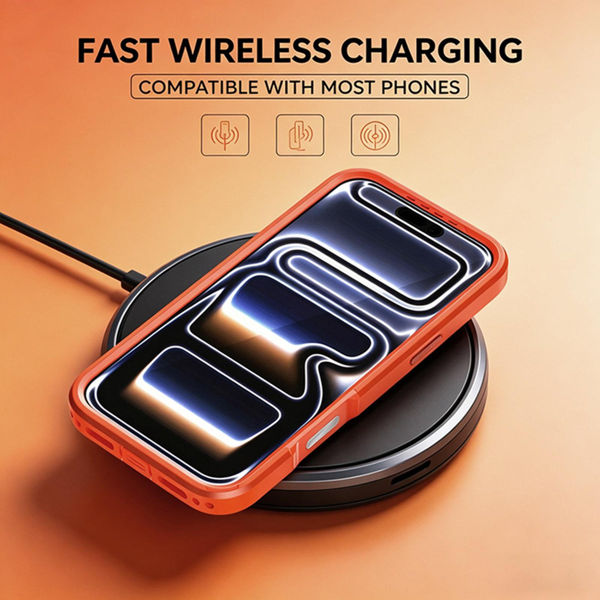 Compatible with iPhone 18 Pro Max Silicone Magnetic Anti-drop Protective Phone Case - Orange