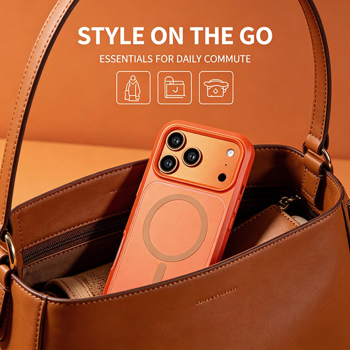 Compatible with iPhone 18 Pro Max Silicone Magnetic Anti-drop Protective Phone Case - Orange