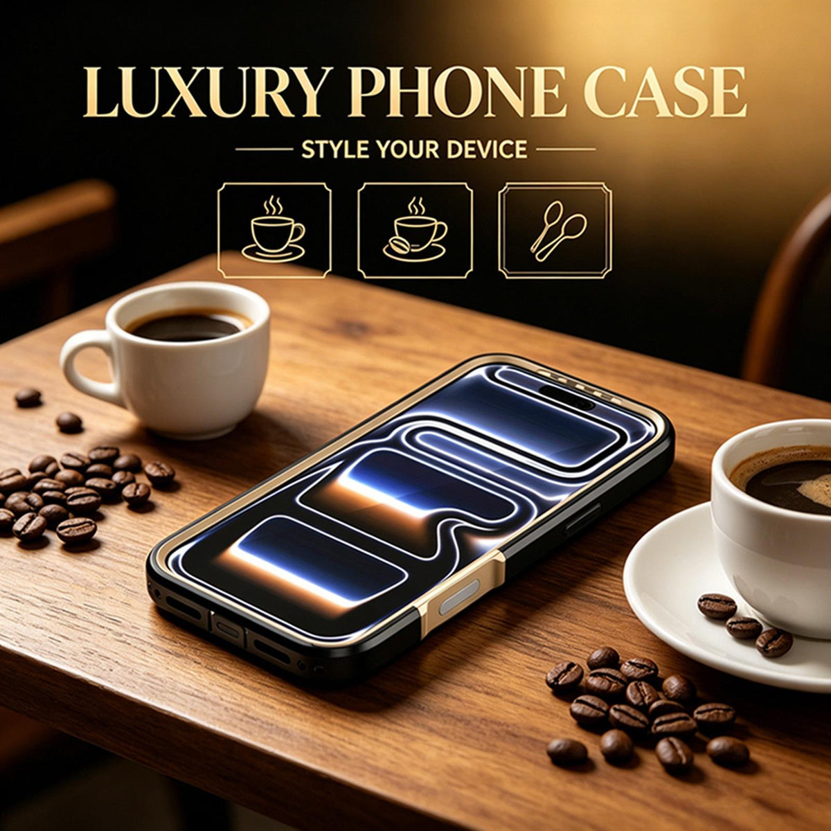 Compatible with iPhone 18 Pro Silicone Magnetic Anti-drop Protective Phone Case - Black + Gold