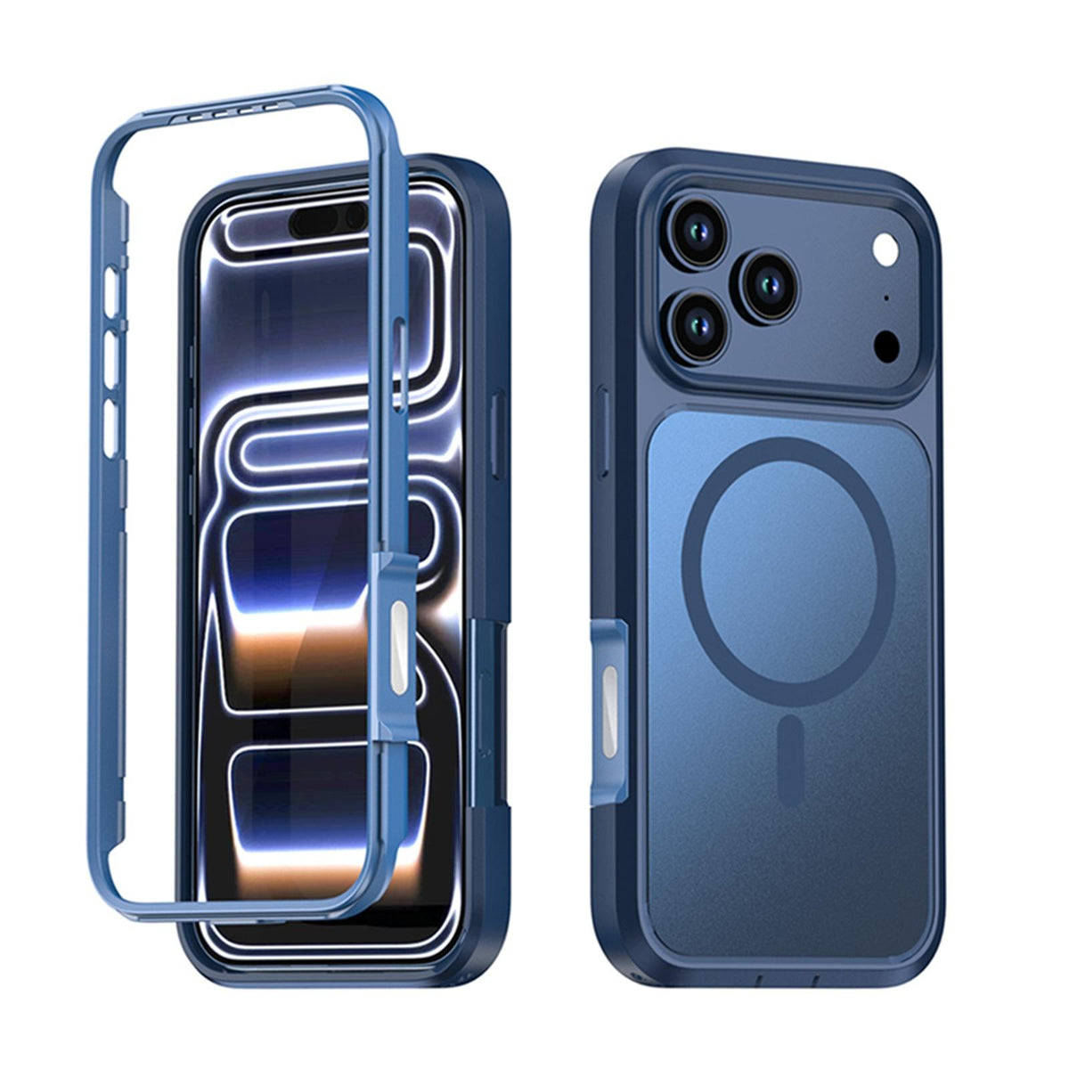Compatible with iPhone 18 Pro Silicone Magnetic Anti-drop Protective Phone Case - Blue