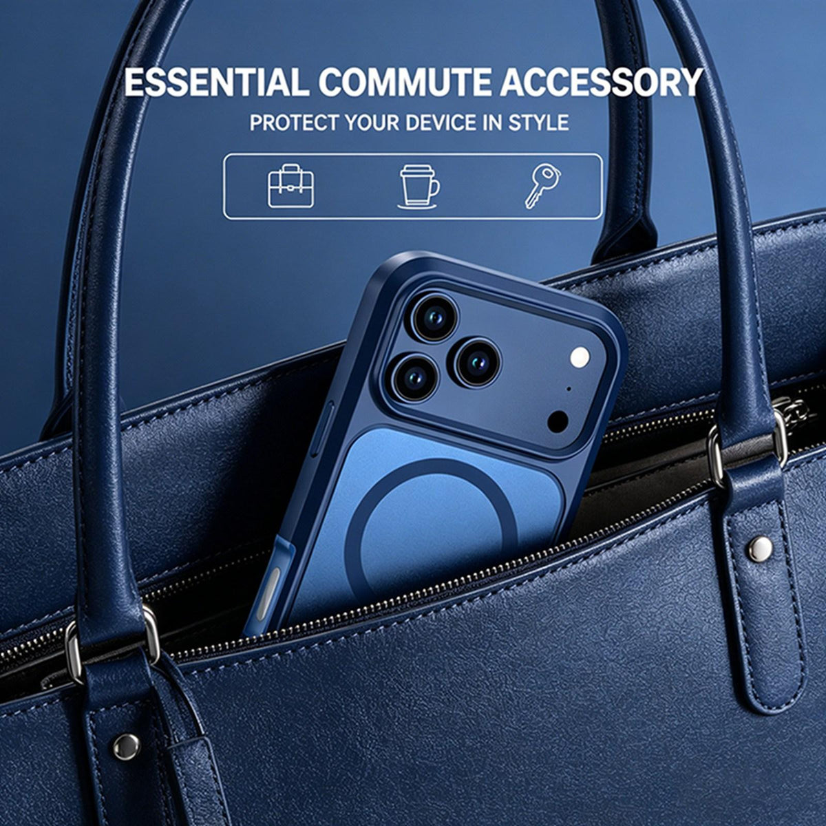 Compatible with iPhone 18 Pro Silicone Magnetic Anti-drop Protective Phone Case - Blue