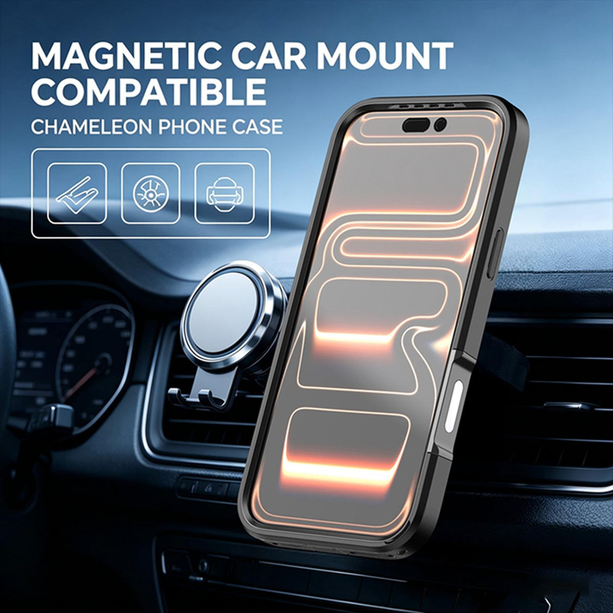 Compatible with iPhone 18 Pro Silicone Magnetic Anti-drop Protective Phone Case with 360 Rotating Holder - Black
