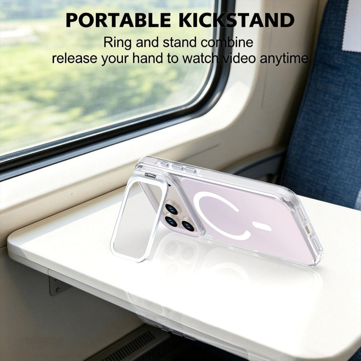Compatible with iPhone 18 Pro Max Chameleon Gen2 Lens Cover Kickstand Magnetic Phone Case - White